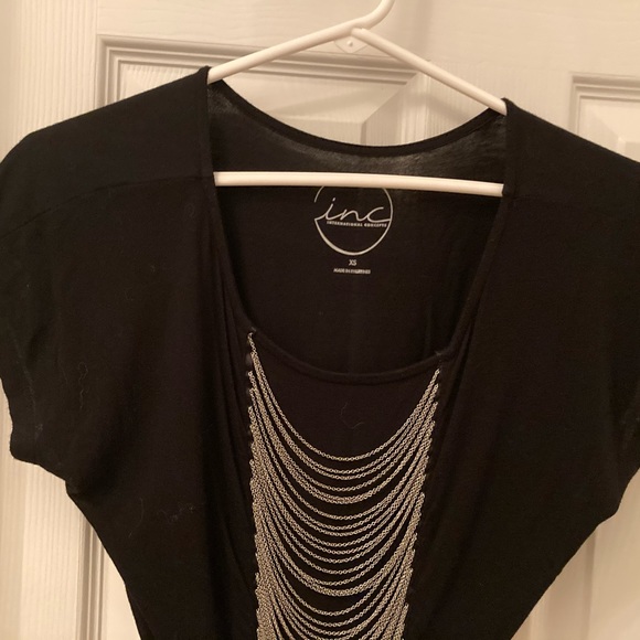 INC black top with small chains down the center - Picture 6 of 10